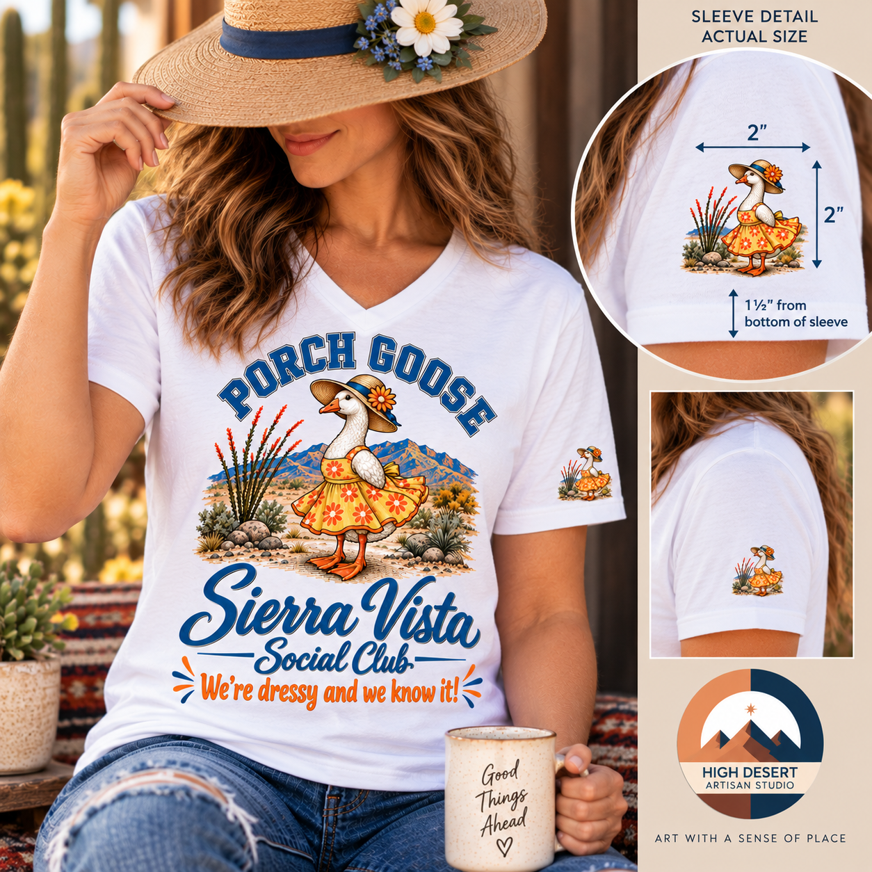 Porch Goose Sierra Vista Social Club T-shirt and product details