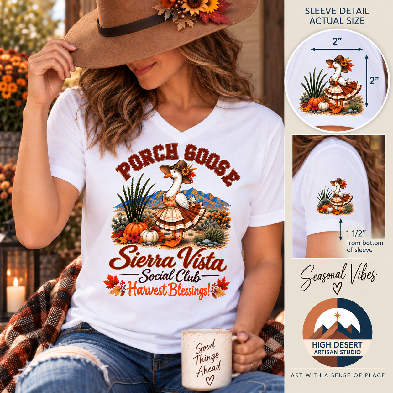 Porch Goose Thanksgiving T-shirt